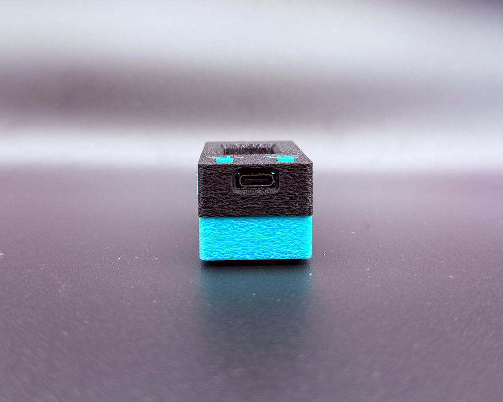 CROSTALK end view showing the USB-C charging port