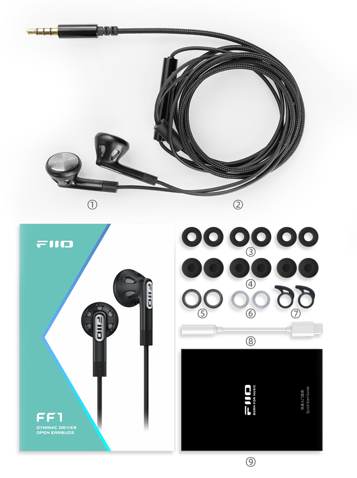 FiiO FF1 wired earbuds with 3.5mm jack, view 2